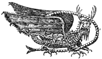 FIG. 3.WM. DENNIS'S DRAWING OF THE FLYING DRAGON DEPICTED ON THE ROCKS AT PIASA, ILLINOIS.
