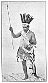 AN INDIAN DANCER.<BR>
Chow-chil-la Indian in full war-dance costume.