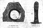 FIG. 58.—The M&ecirc;n-an-tol. Front view and section, from Lukis.