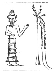 FIG. 78. CHALD&AElig;AN CYLINDER. (HEUZEY. La Masse d’armes. Paris, 1887, p. 15.)